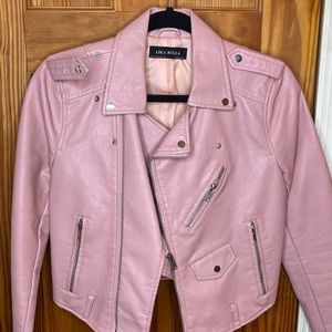 Light dusty pink leather jacket